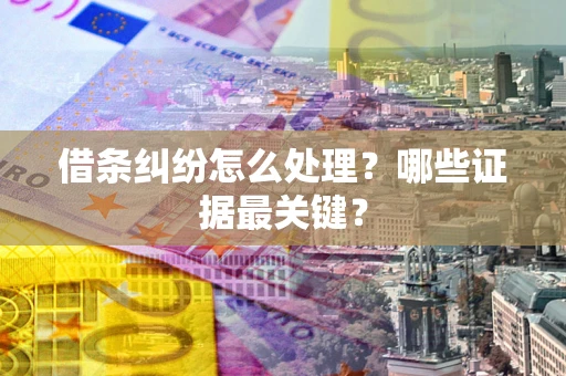济南借条纠纷怎么处理？哪些证据最关键？